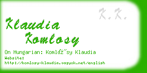 klaudia komlosy business card